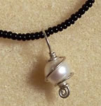 Cultured Fresh Water Pearl  Freeform Wire Sculpted Pendant