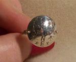 Shine Hand Stamped Sterling Silver Disc Ring