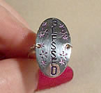 Hand Stamped Sterling Silver Disc Wire Wrap  Ring Size 7
