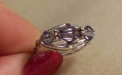 Tanzanite Swarovski Crystal Wire Wrapped Ring
