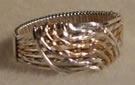 Swirl/Wave Wide Band Wire Sculpted Ring Size 7