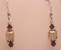 Smoky Topaz and Lt Colorado Topaz Swarovski Crystal Earrings