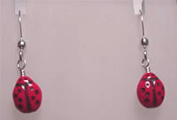 Red Lady Bug Earrings